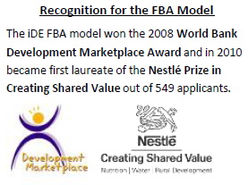 iDE FBA Program Has Won Major Awards